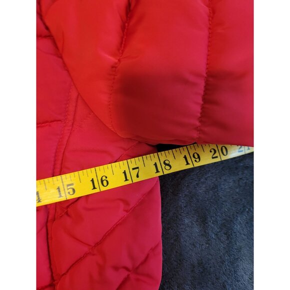 Tommy Hilfiger Womens Faux Fur Puffer Jacket Hood Removable Red PXS Snow Ski - Picture 6 of 9